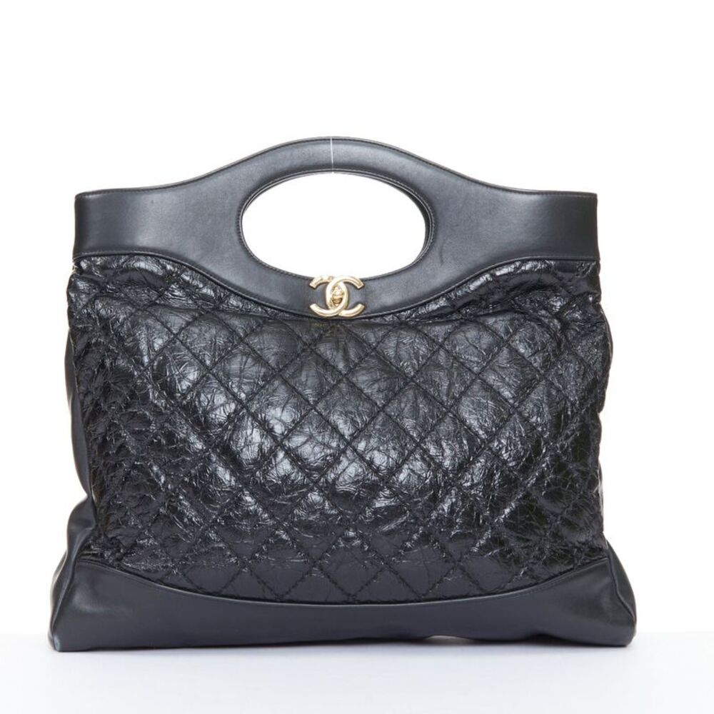 Chanel 2018 Runway 31 Black Leather Tote Bag